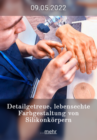 Detailgetreue, lebensechte Farbgestaltung von Silikonkörpern
